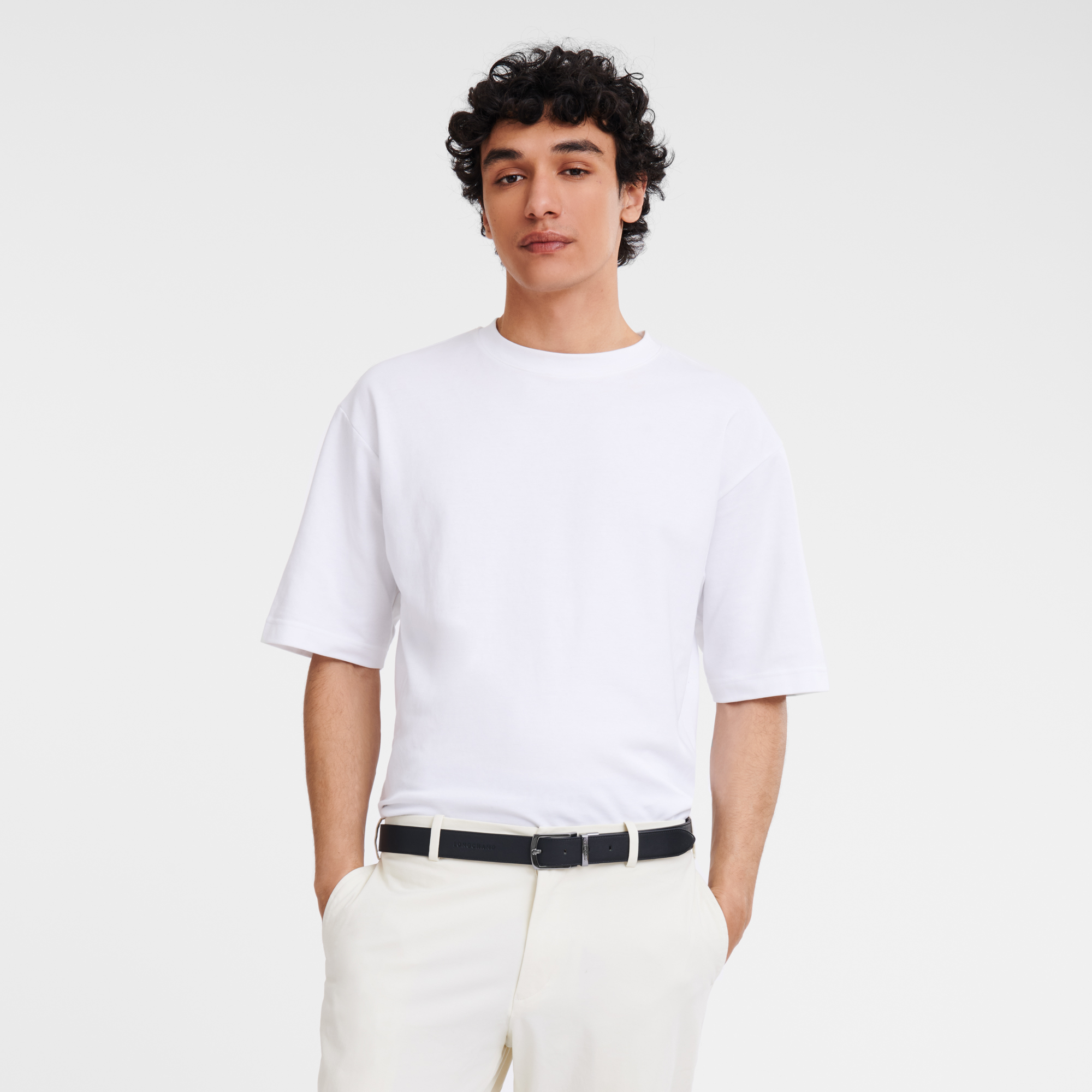 Delta Box Men's belt, Black/Navy