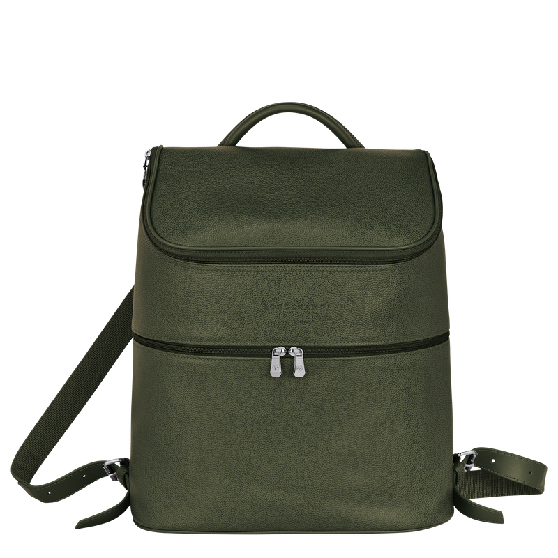 Le Foulonné Backpack , Khaki - Leather  - View 1 of  4