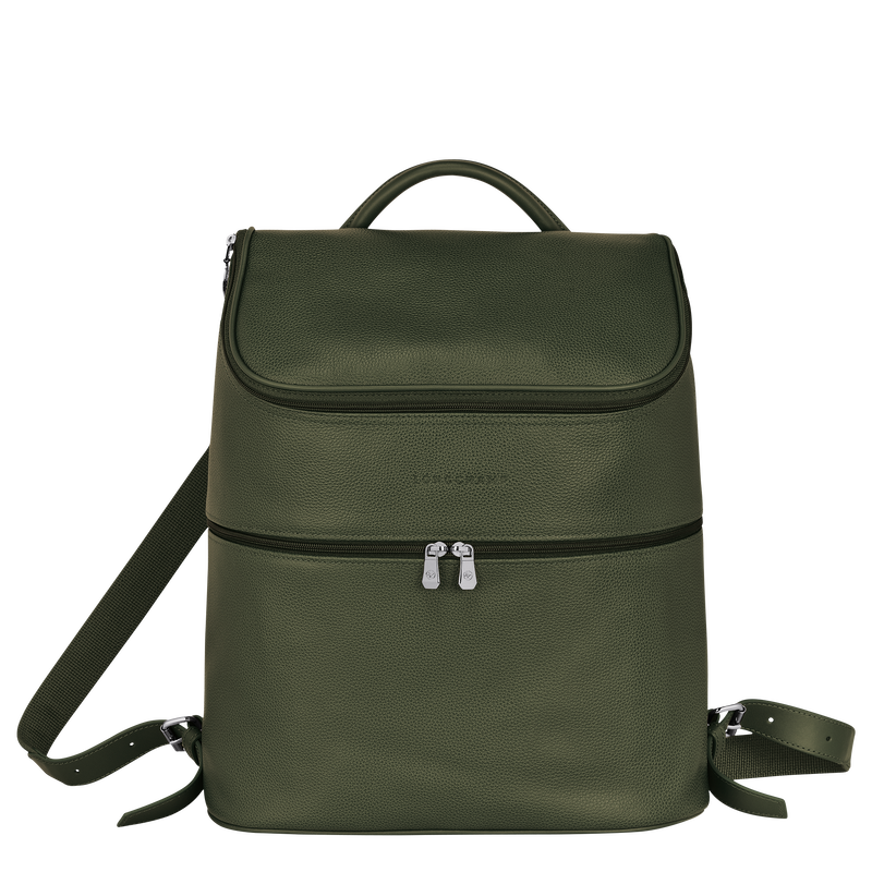 Le Foulonné Backpack , Khaki - Leather  - View 1 of 4