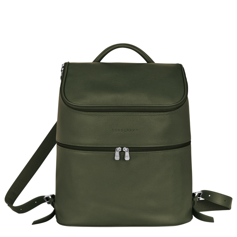 Le Foulonné Backpack , Khaki - Leather  - View 1 of 3