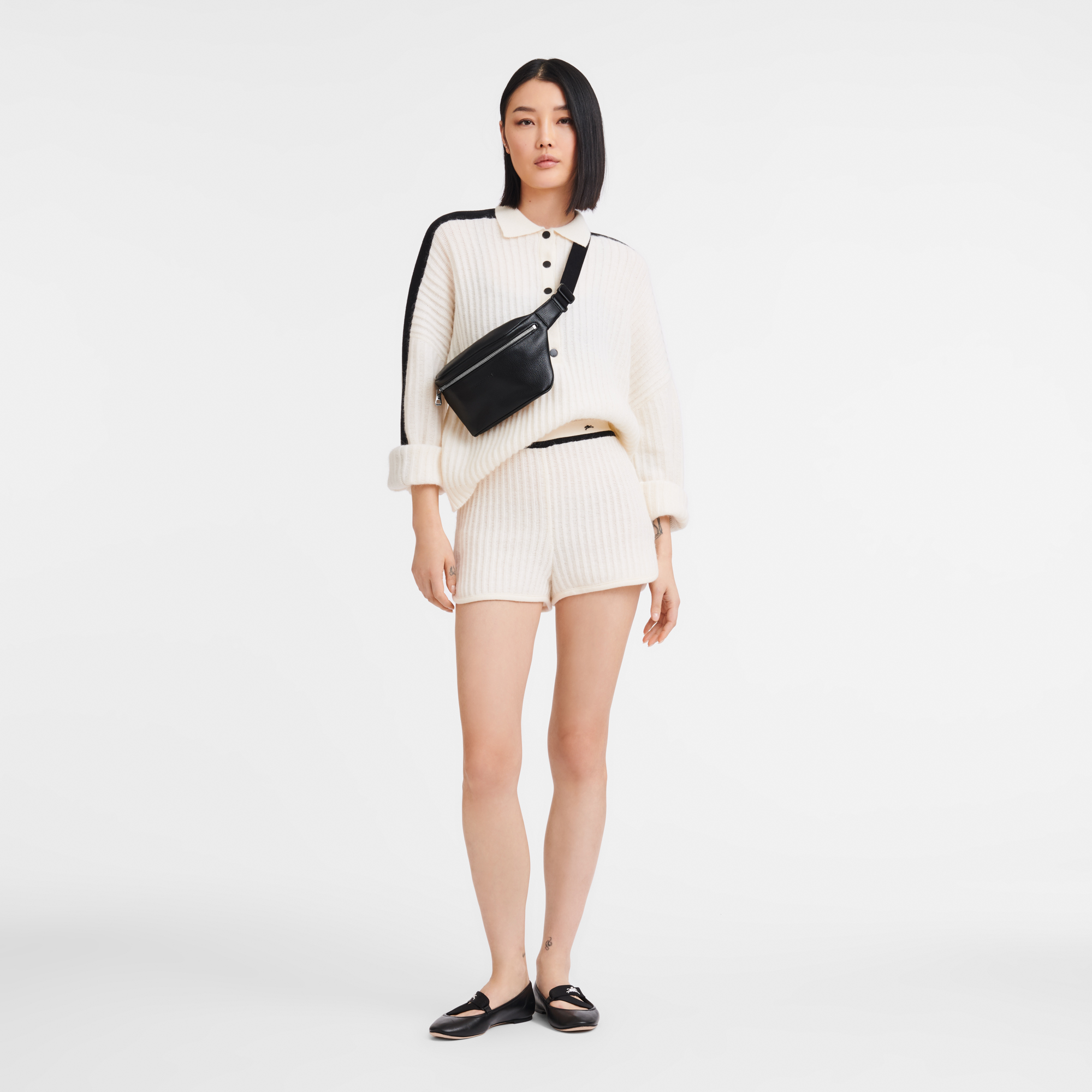Gürteltasche M Le Foulonné Leder - Schwarz | Longchamp DE
