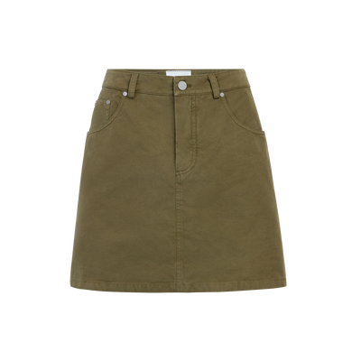 Skirt , Olive - Overdyed cotton