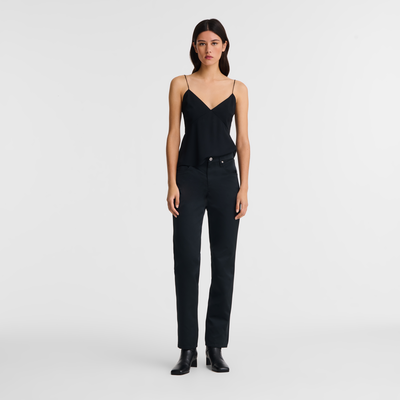 Hose , Technischer Satin - Schwarz