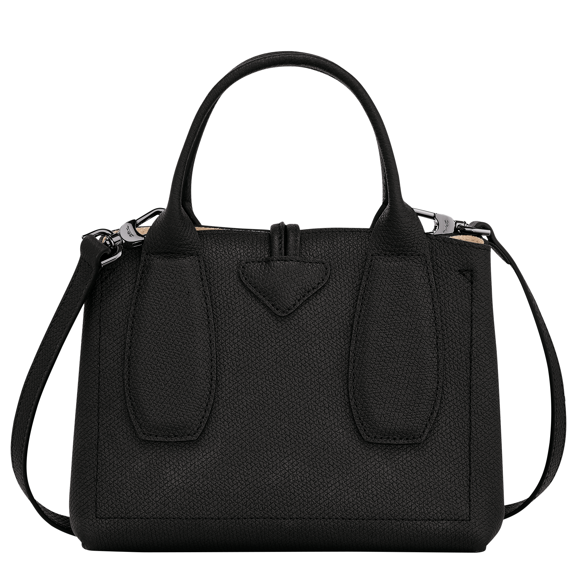 Longchamp Roseau Heritage Black Leather Tote Bag