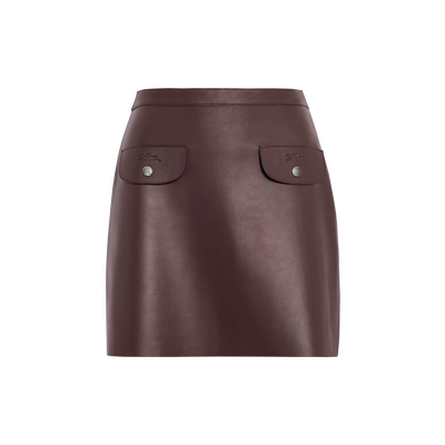 스커트 , 에보니 - 가죽