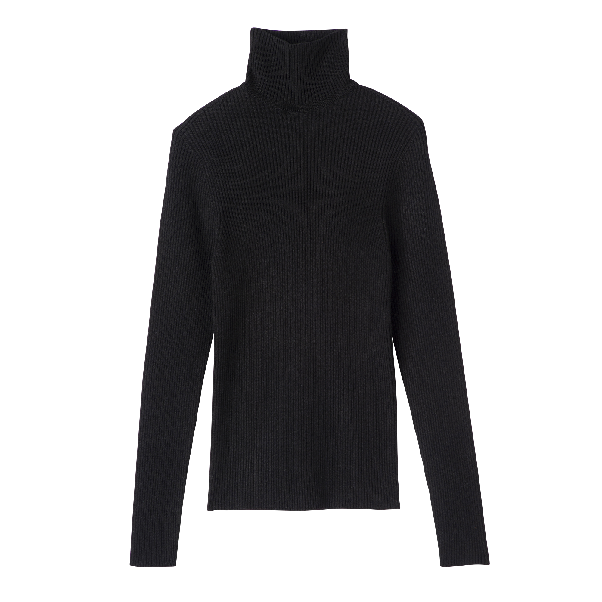 null High collar fitted jumper, Black