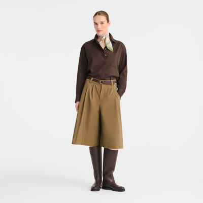 Shorts , Olive - Technical poplin