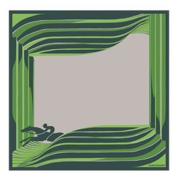 La Maison Unique Silk scarf 70 , Heritage Green - Silk