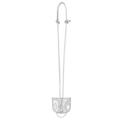 Le Roseau Key ring , Silver - Leather