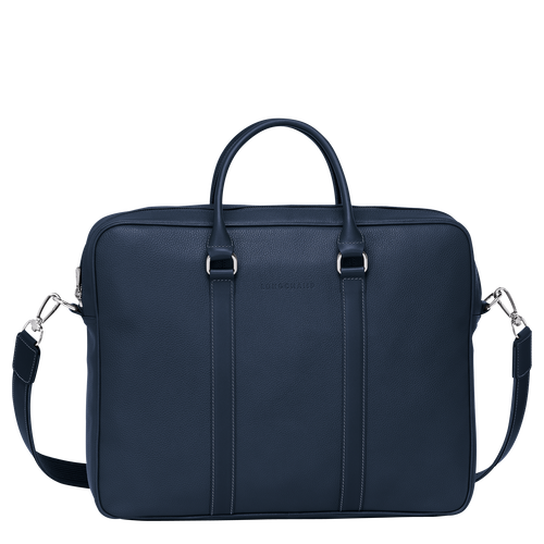 Le Foulonné M Briefcase , Navy - Leather - View 1 of  5