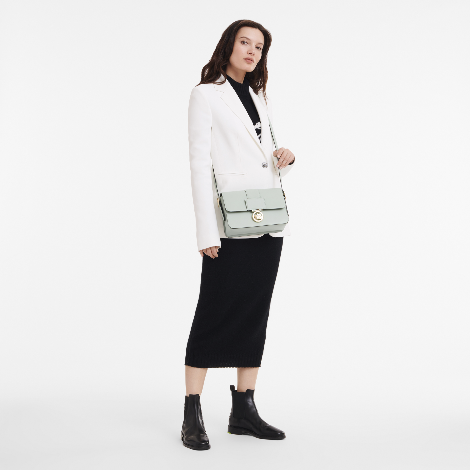 Box-Trot Crossbody bag M, Green-gray