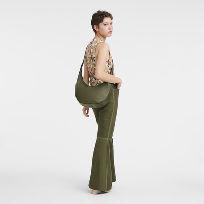 Umhängetasche L Le Roseau Essential Leder - Khaki | Longchamp DE