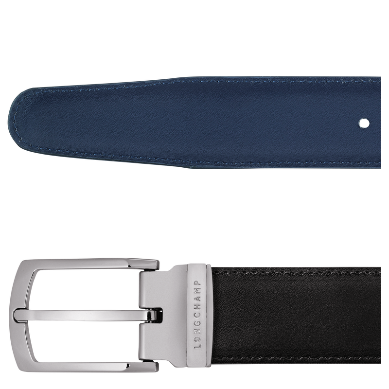 Delta Box Men's belt , Black/Navy - Leather  - View 4 of  5