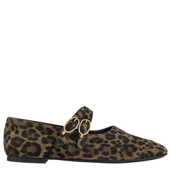 Le Foulonné Ballerinas , Khaki - Leather