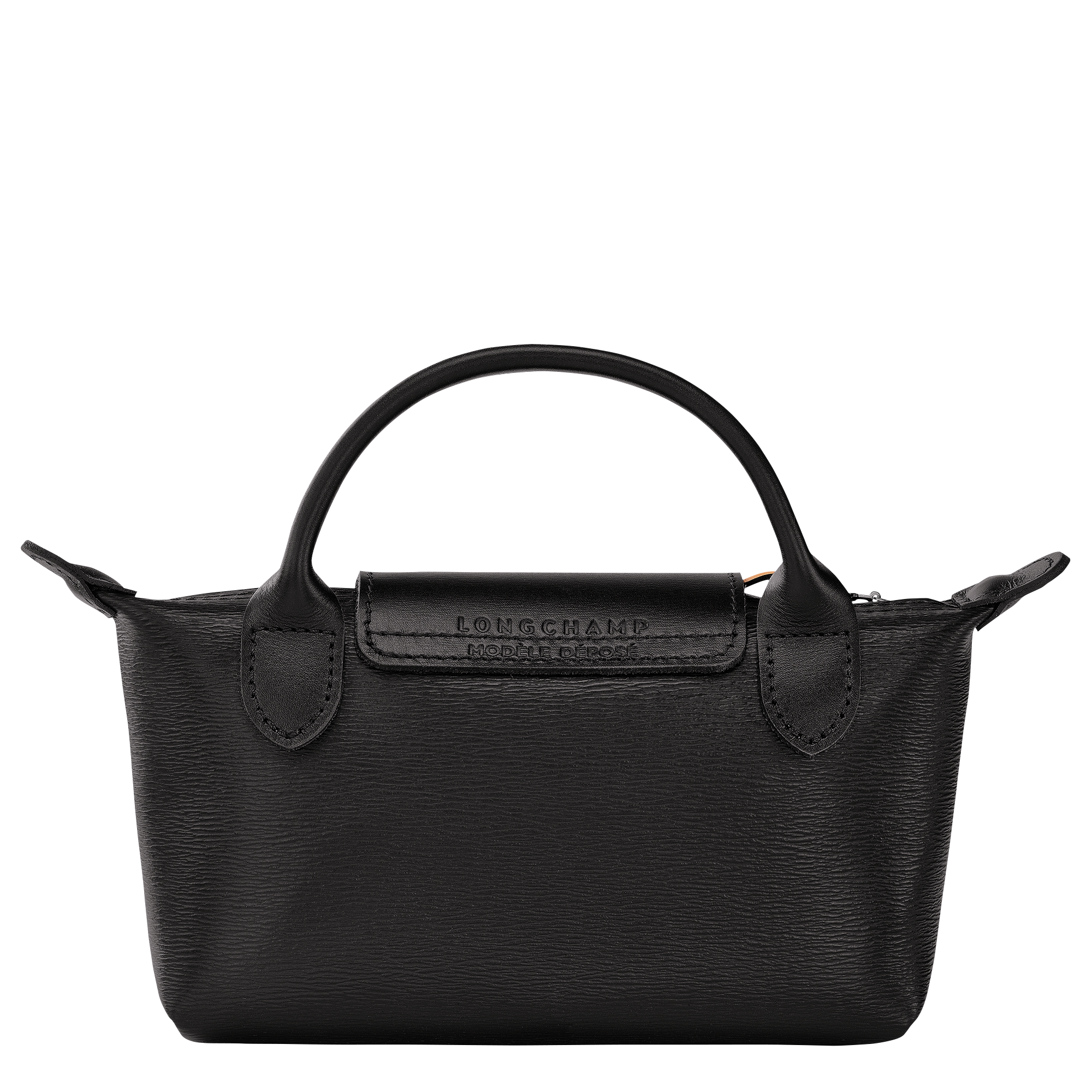 Le Pliage City Pochette mit Henkel, Schwarz