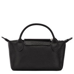 Le Pliage City Pochette mit Henkel, Schwarz