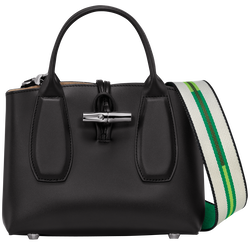 Roseau S Handbag , Black - Leather