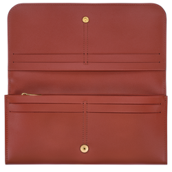 Lange Geldbörse mit Überschlag Box-Trot , Leder - Mahagoni