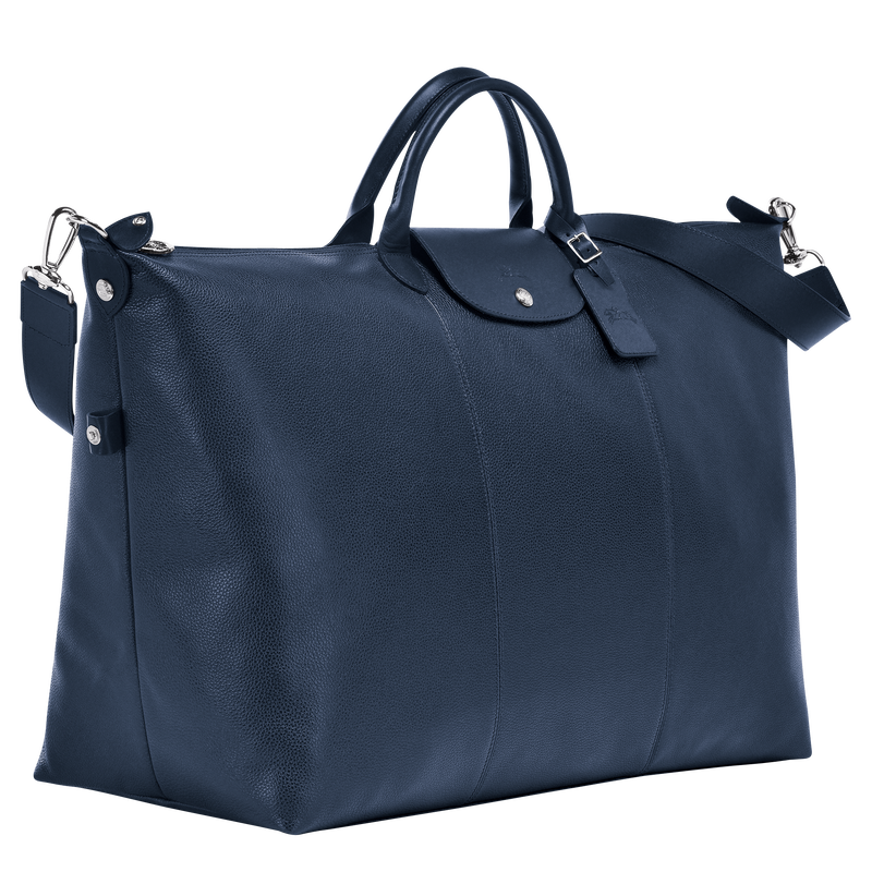 Le Foulonné S Travel bag Navy - Leather | Longchamp GB