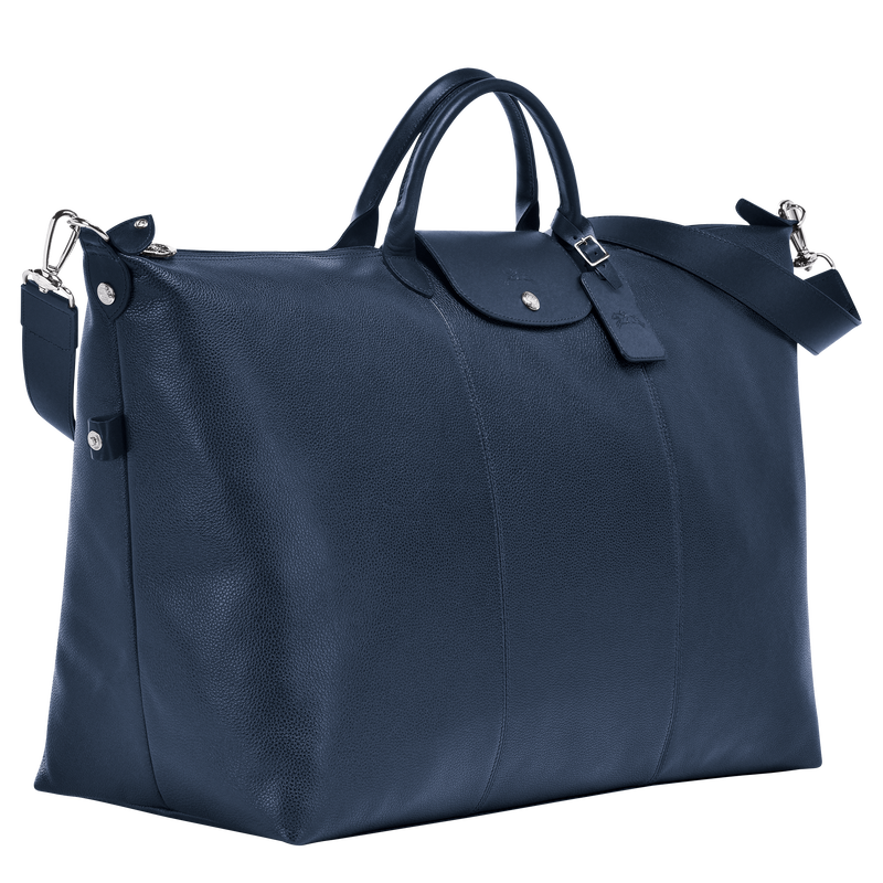 Le Foulonné S Travel bag , Navy - Leather  - View 3 of 4