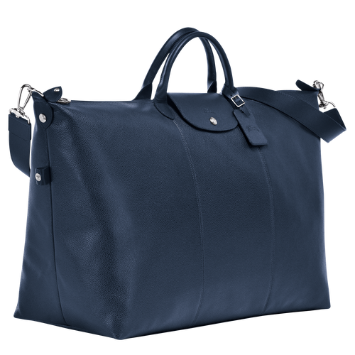 Le Foulonné S Travel bag , Navy - Leather - View 3 of  4