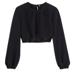 Top , Black - Crepe