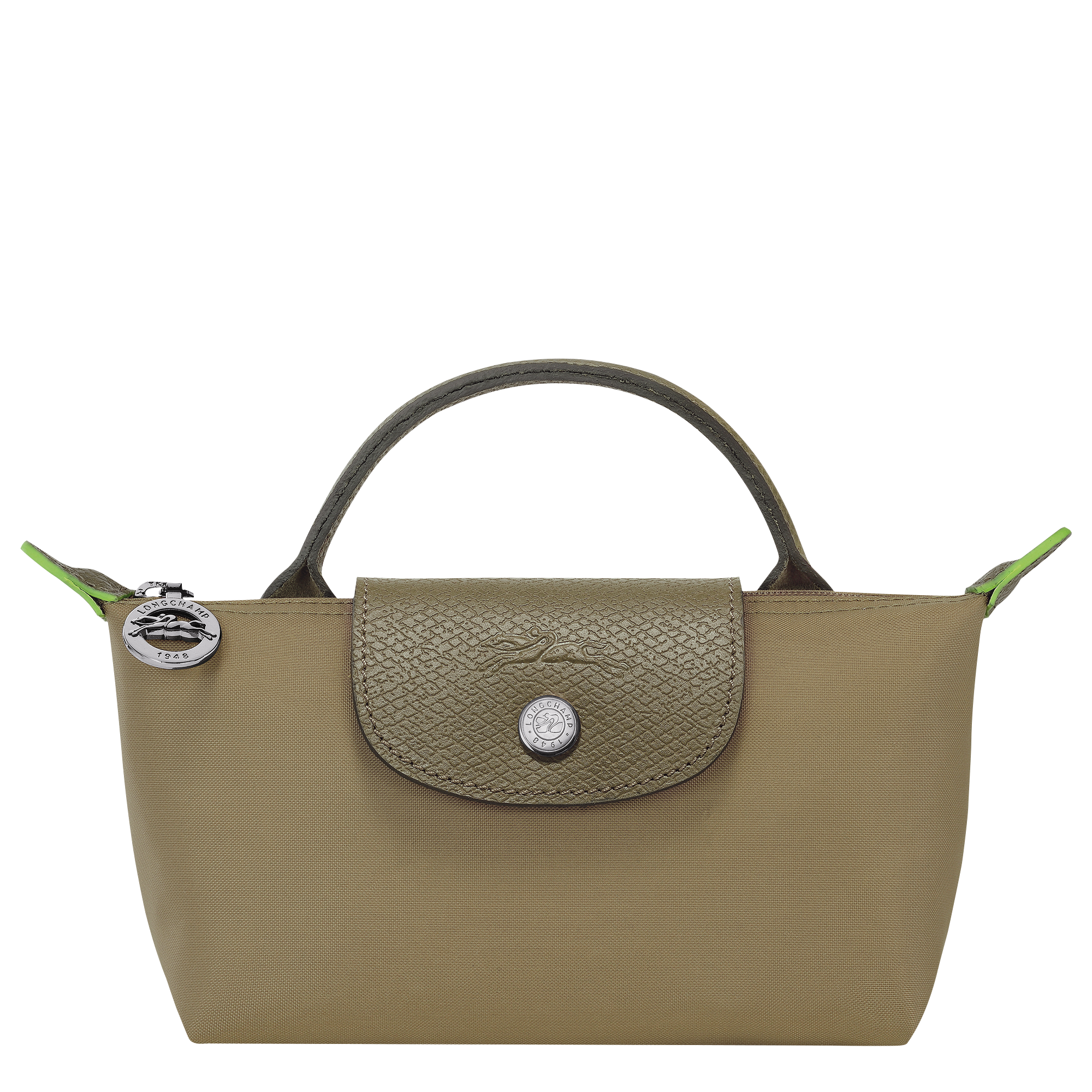 Le Pliage Green Pouch with handle, Artichoke