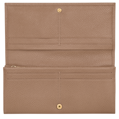 Le Foulonné Portefeuille long à rabat, Biscuit