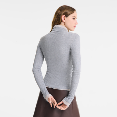 null Thin turtleneck sweater, Grey