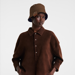 Reversible bucket hat , Mocha/Navy - Techno taffeta