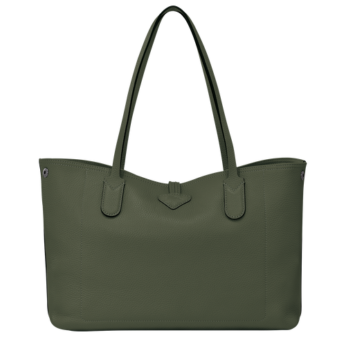 Roseau Essential L Tote bag Khaki Leather Longchamp US
