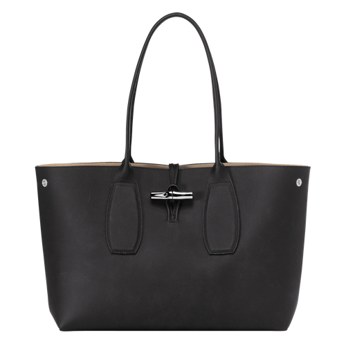 Le Roseau L Tote bag , Black - Leather - View 5 of 6