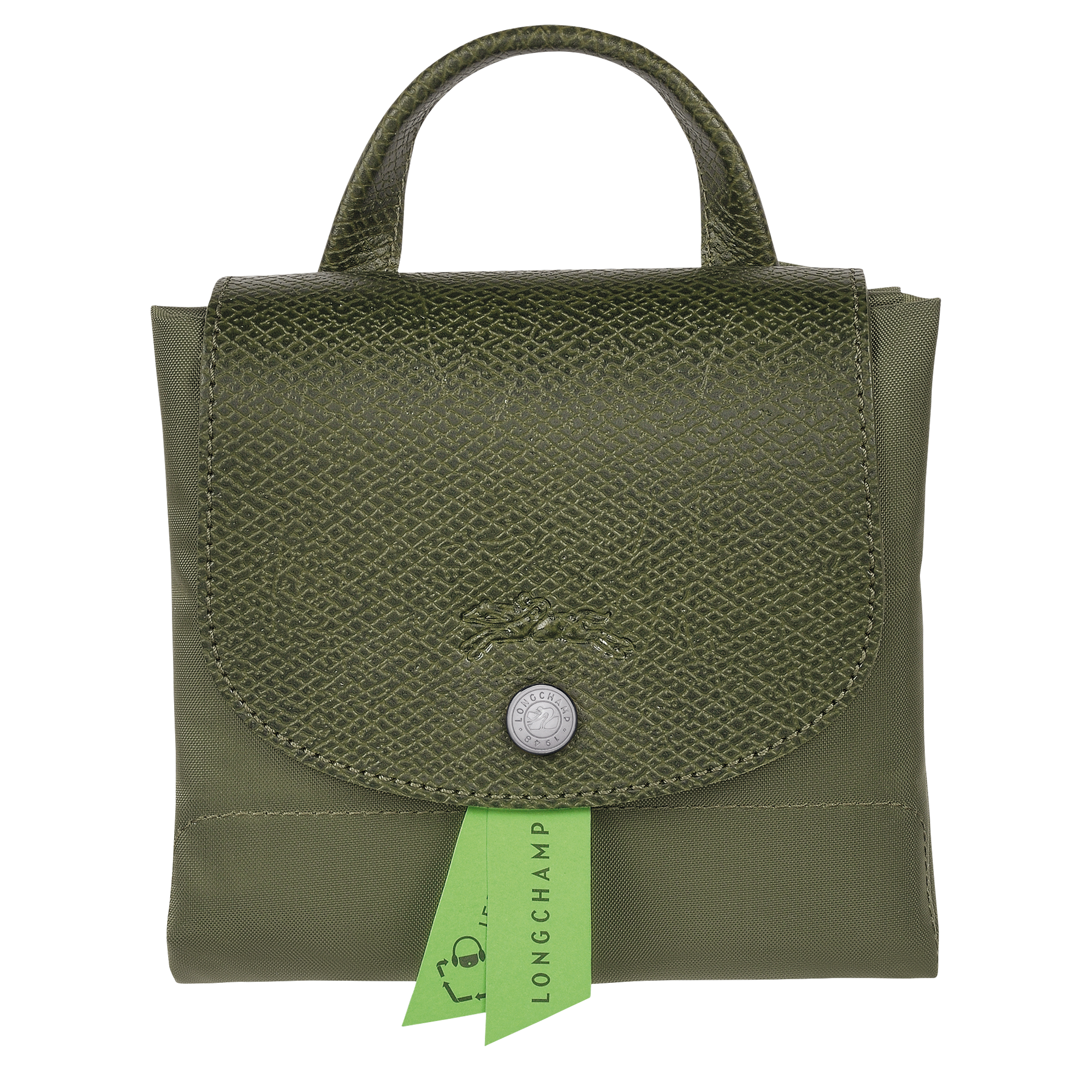 Longchamp Le Pliage Green Small Recycled Canvas Backpack Lagoon Green New