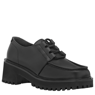 Sapatos Derby La Voyaguse , Pele - Preto