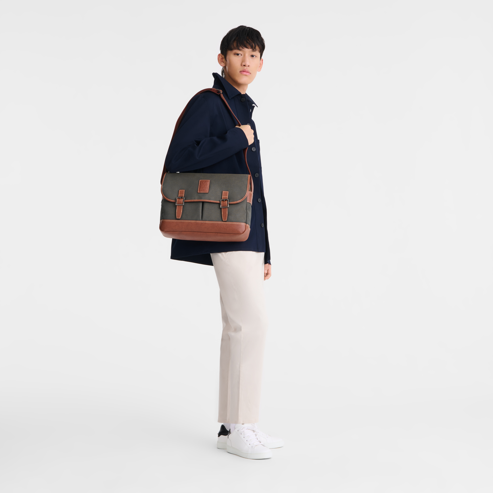 Boxford L Crossbody bag Brown - Recycled canvas | Longchamp US Boxford L Crossbody bag Brown - Recycled canvas | Longchamp US