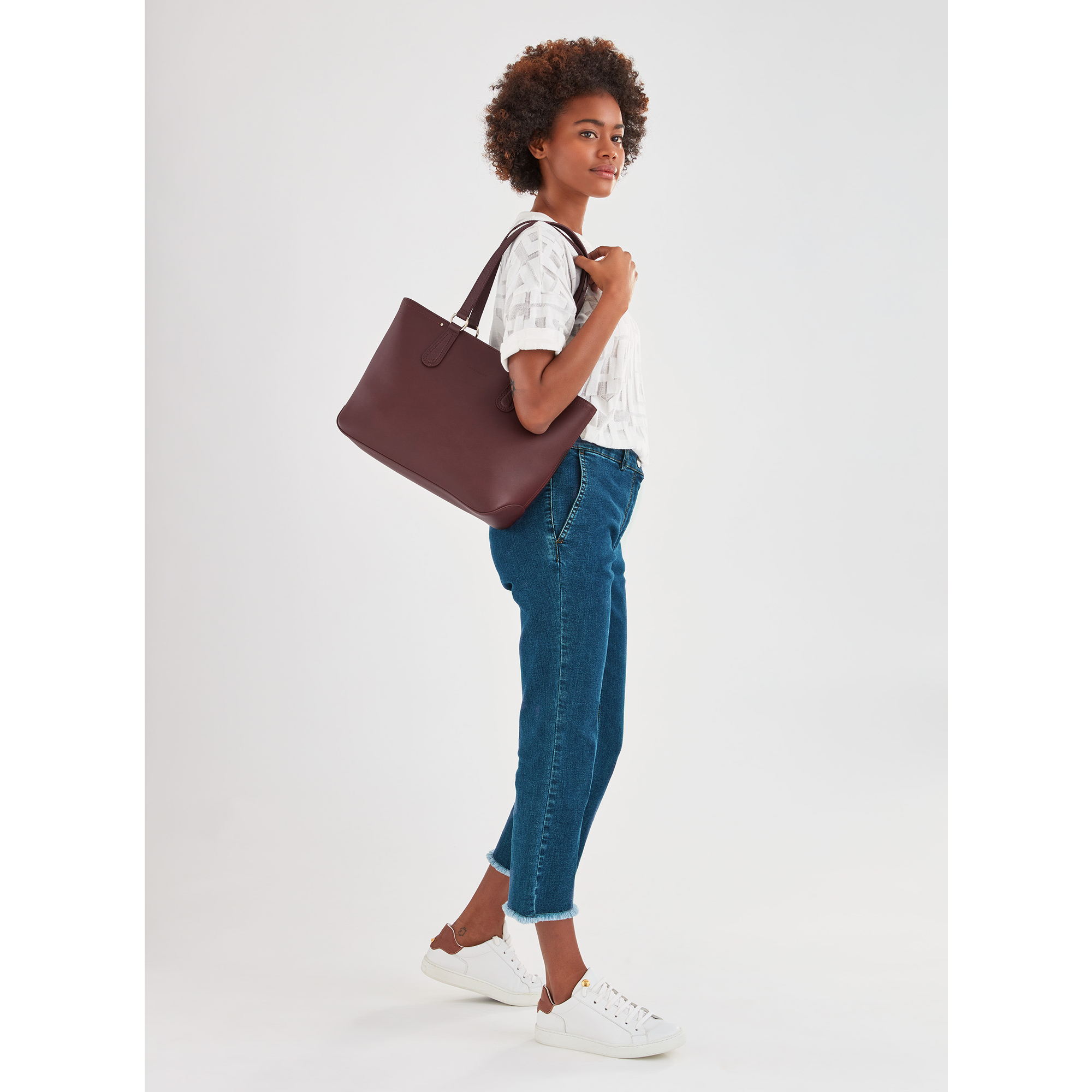 Bolso shopper con cremallera Cavalcade Natural (10116HNA016) | Longchamp ES