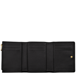 Le Foulonné Wallet , Black - Leather