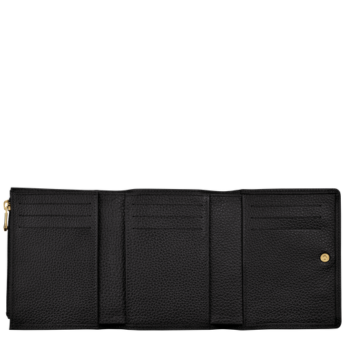 Brieftasche im Kompaktformat Le Foulonné , Leder - Schwarz - Ansicht 3 von 4