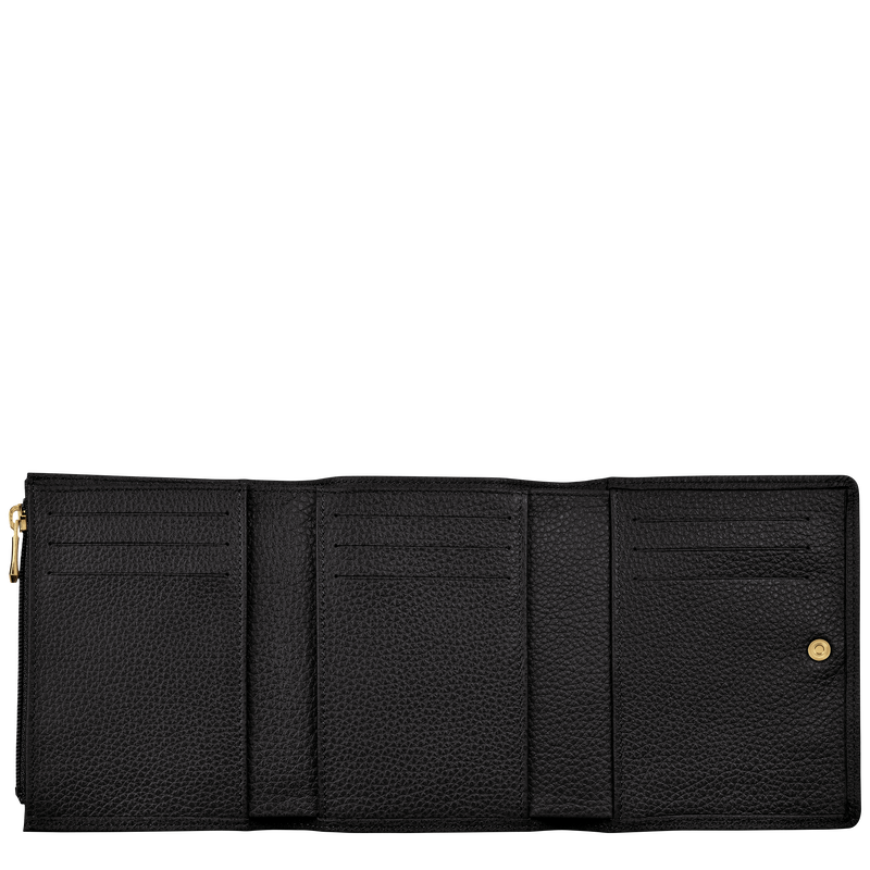 Brieftasche im Kompaktformat Le Foulonné , Leder - Schwarz  - Ansicht 3 von 4