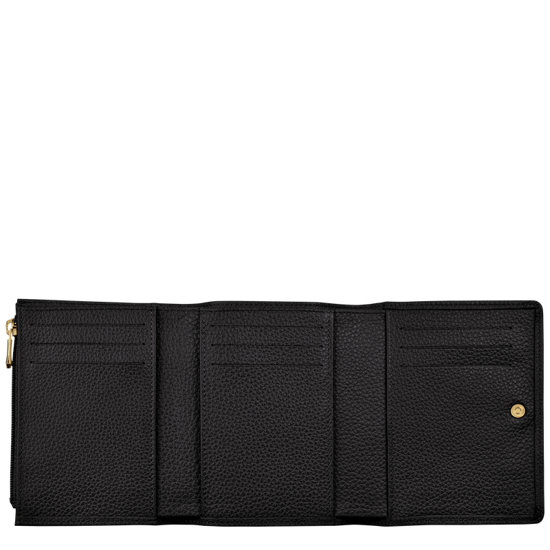 Brieftasche im Kompaktformat Le Foulonné , Leder - Schwarz  - Ansicht 2 von 2