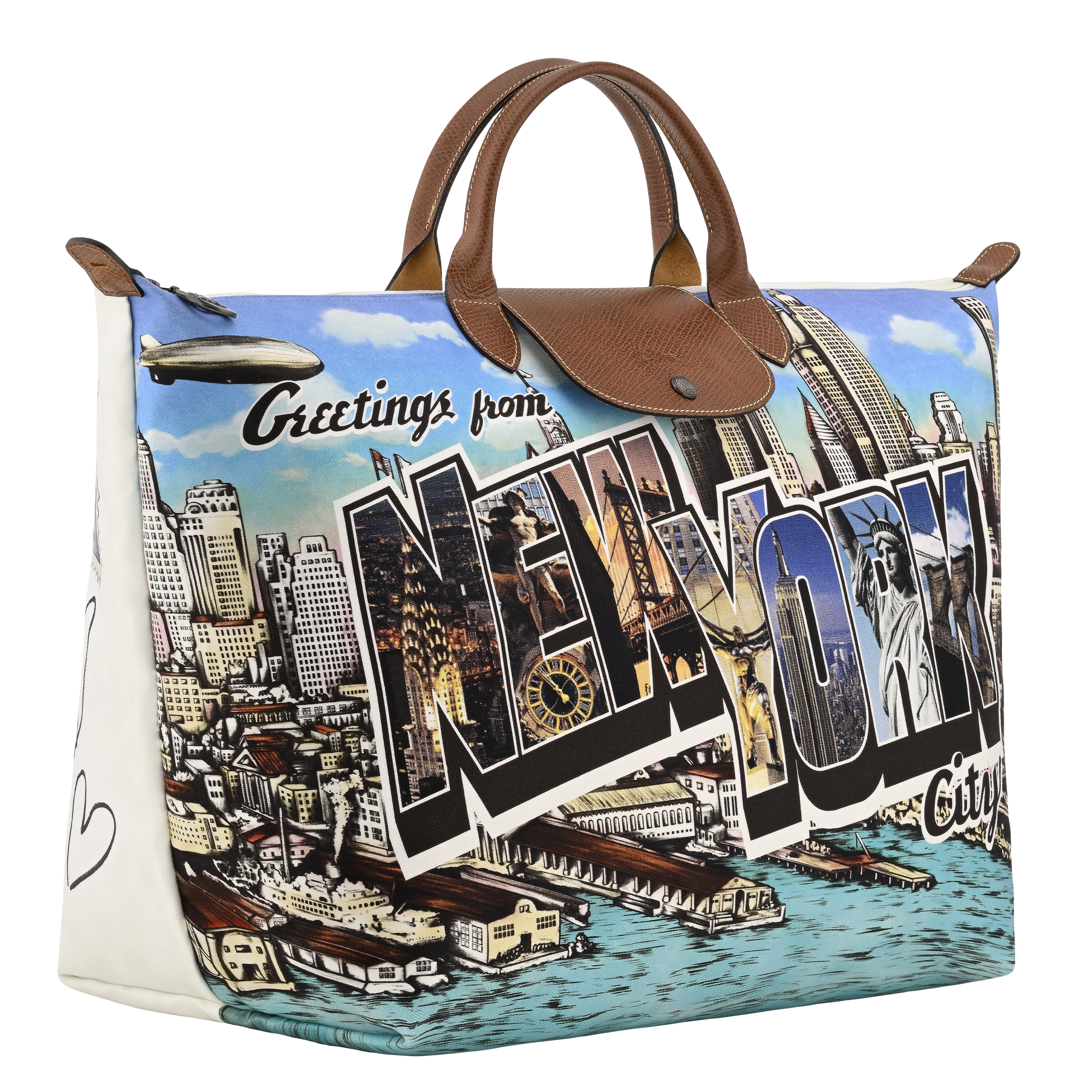 null トラベルバッグ L Longchamp X Jeremy Scott, ブラウン