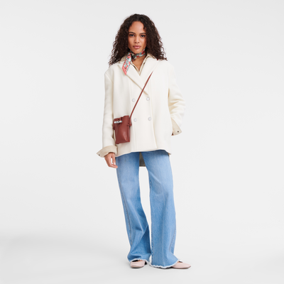 Le Roseau Phone case , Chestnut - Leather