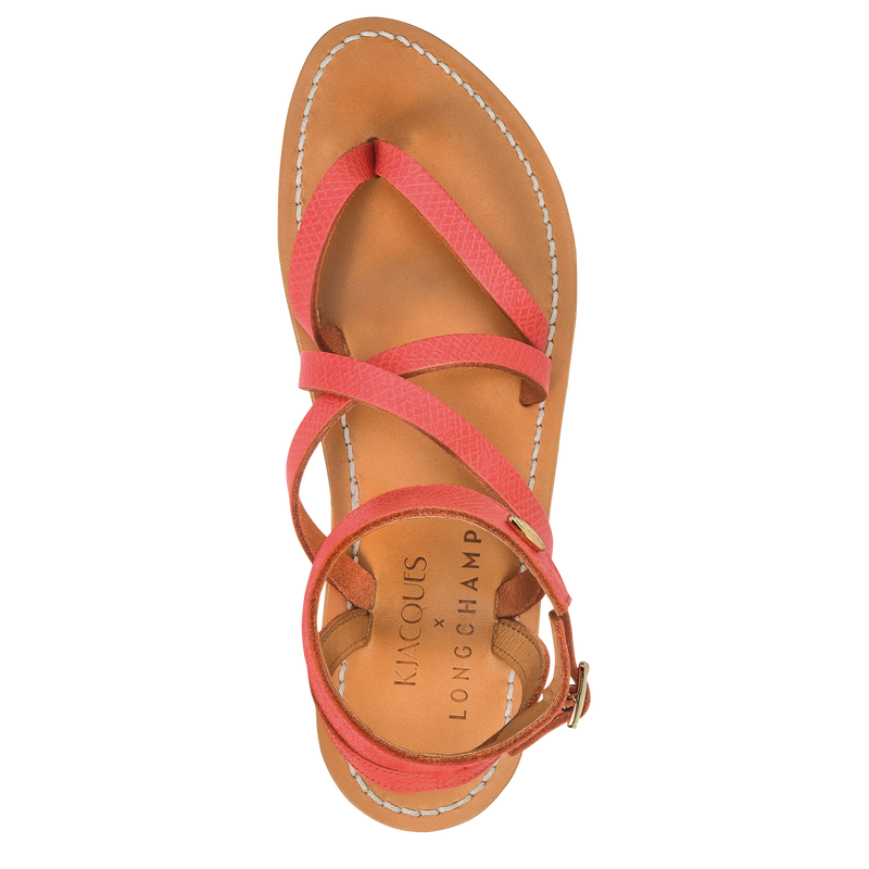 Longchamp x K.Jacques Sandalen , Aardbei - Leder  - Weergave 4 van  4