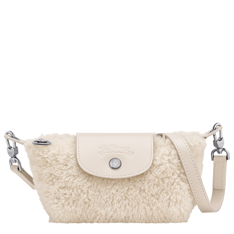 Pochette XS Le Pliage Xtra , Cuir - Ecru  - Vue 1 de 2