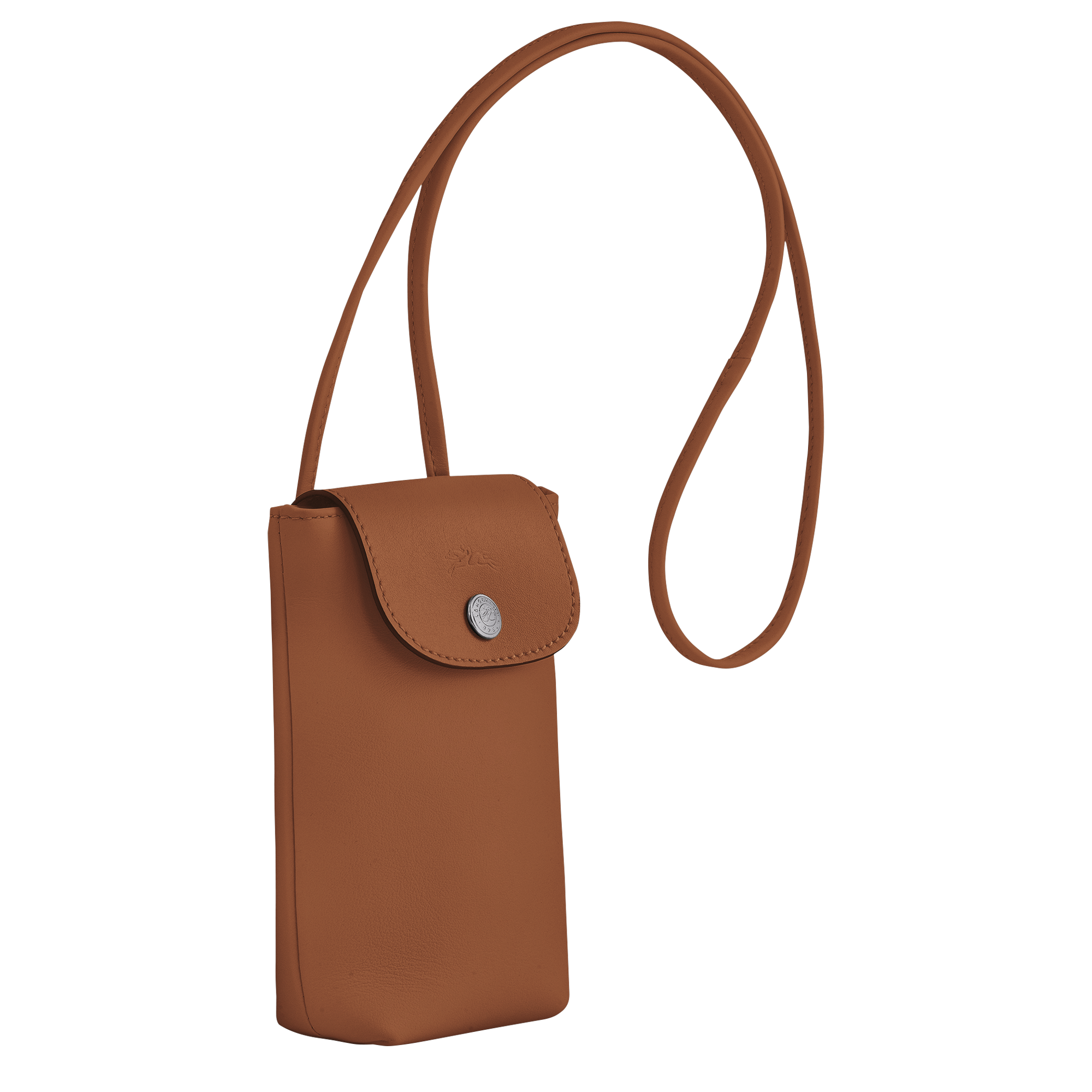 Mobiltelefon-Etui mit Lederbändchen Le Pliage Xtra Leder - Cognac  