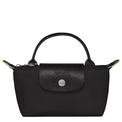 Le Pliage Green Pouch with handle , Black - Recycled canvas - View 1 of  6