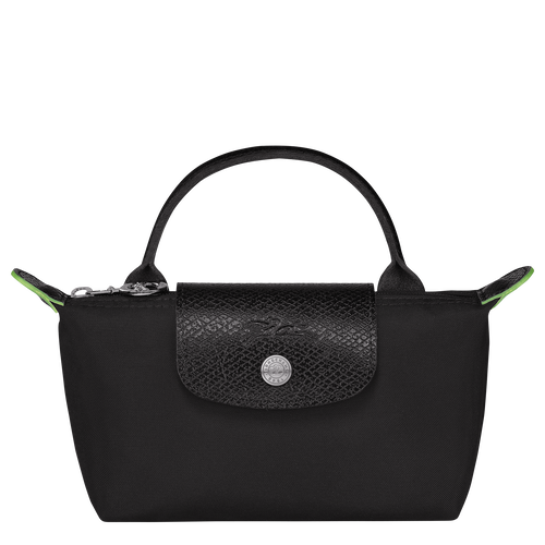 Le Pliage Green Pouch with handle , Black - Recycled canvas - View 1 of  6