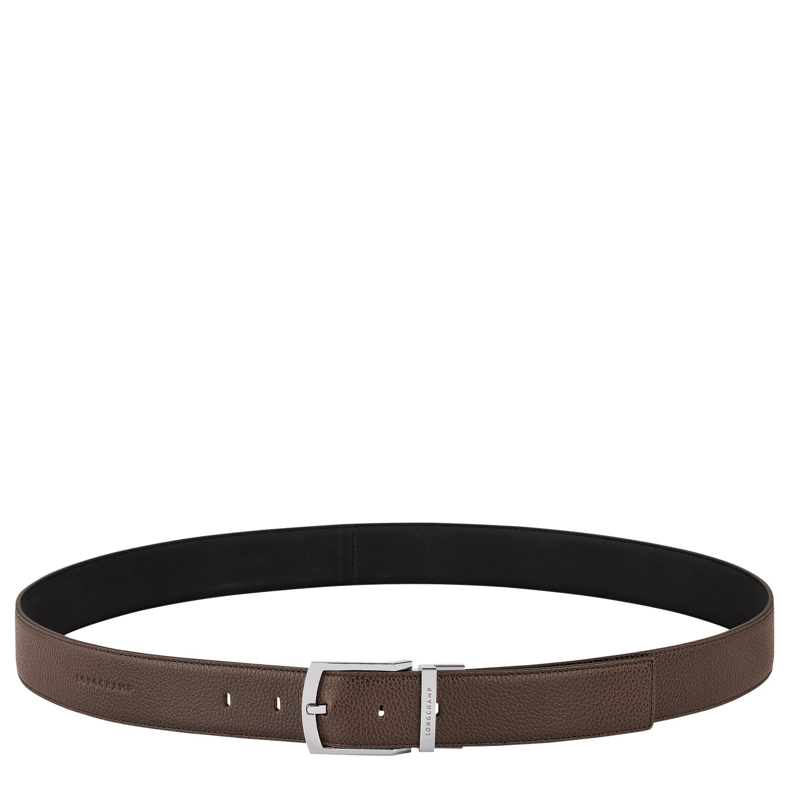 Le Foulonné Men's belt Mocha/Black - Leather | Longchamp US