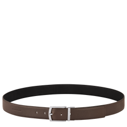 Le Foulonné Men's belt , Mocha/Black - Leather