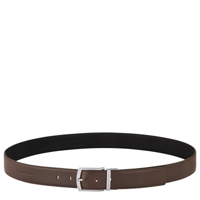 Le Foulonné Men's belt Mocha/Black - Leather | Longchamp US